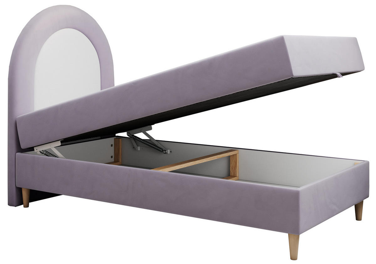 BOXBETT NEST 90/180 Violett Velvet - H3 - Violett, Holz/Textil (90/180cm) - MKS