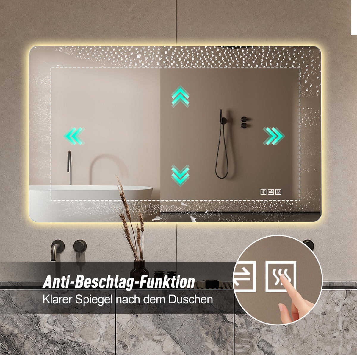 WANDSPIEGEL 60/2,9/100 cm silber aus Glas und Metall mit Anti-Beschlag - Silberfarben, Glas (60/2.9/100cm) - OKWISH