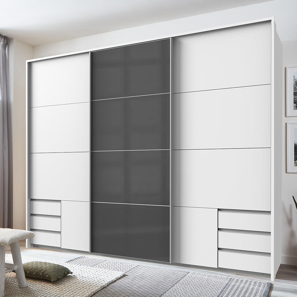 Lomado Schwebetürenschrank Weiß 273x213x65 cm