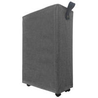 WÄSCHEKORB schmal faltbar mit Rollen 40L dunkelgrau - Anthrazit, Textil (18.5/58/39cm)