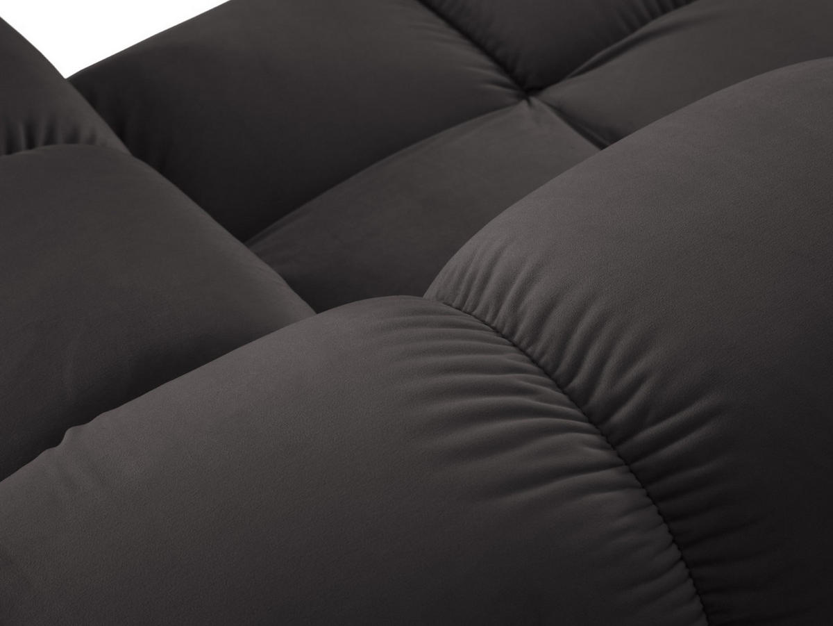 MODULARES-SOFA links Bellis aus Samt dunkelgrau 4 Sitzplätze - Dunkelgrau, Textil (94/63/282cm) - Micadoni