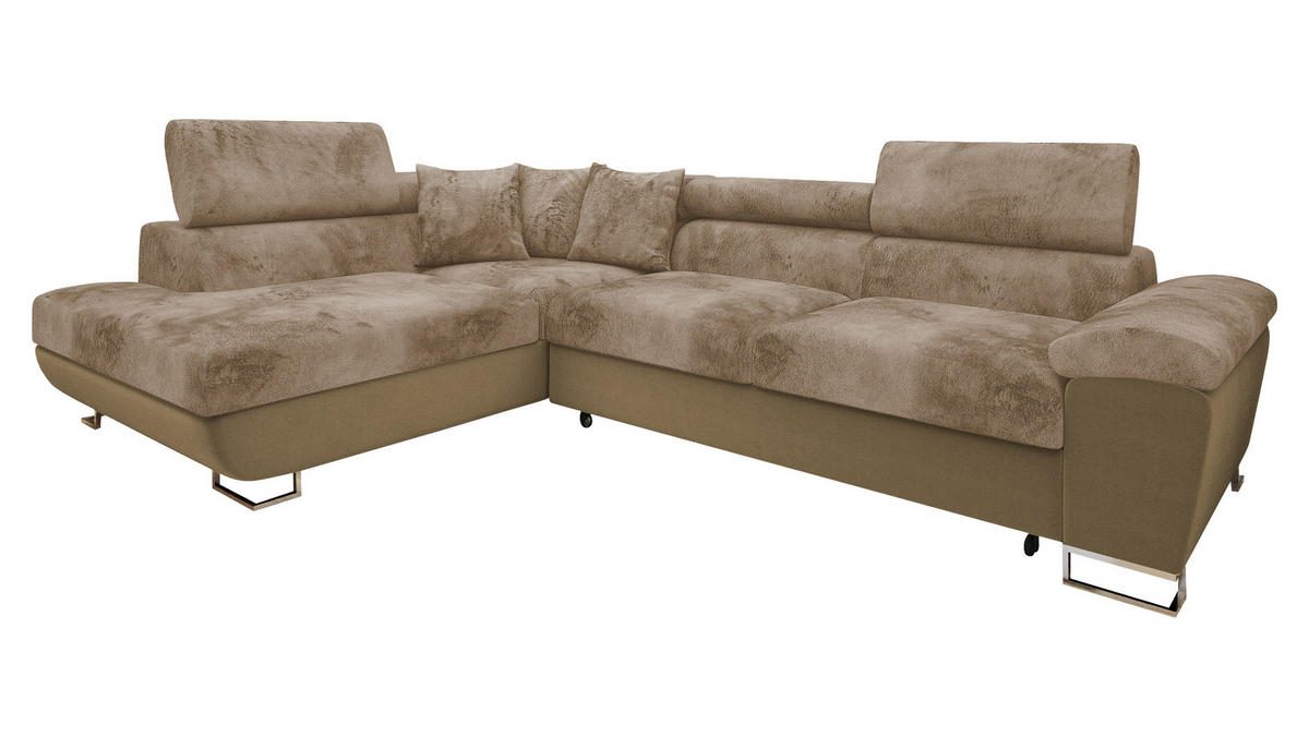 ECKSOFA Cotere Premium, Seite: Links - Hellbraun, Holz/Textil (270/202cm) - MIRJAN24
