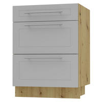 SCHUBLADENUNTERSCHRANK Kvantum D3M/60 60 / 50 / 82cm - Eiche Artisan/Grau, Holz/Holzwerkstoff (60/82/50cm) - Feldmann-Wohnen