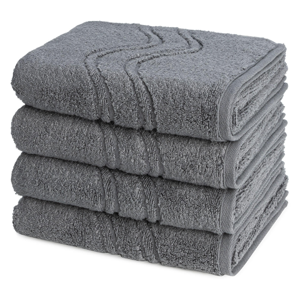 HANDTUCH Cashmere feeling 4er-Set - Dunkelgrau, Textil (50/100cm) - Ross