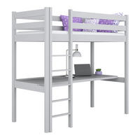 HOCHBETT N05 mit Schreibtisch Grau 80/180 - Grau, Naturmaterialien/Holz (80/180cm) - N-Wood