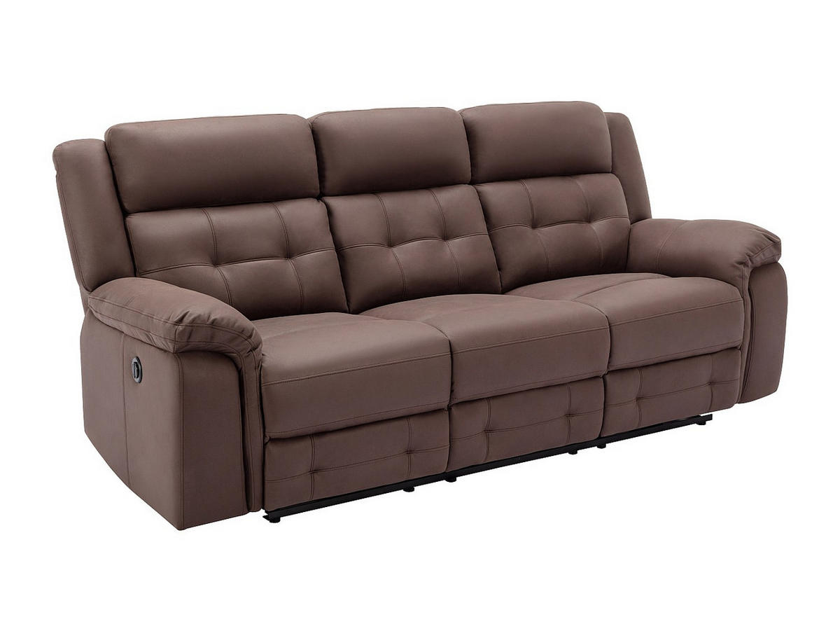 RELAXSOFA - 3 Personen - stoff - braun Ortiano - Braun, Textil (223/102/97cm) - Vente-Unique