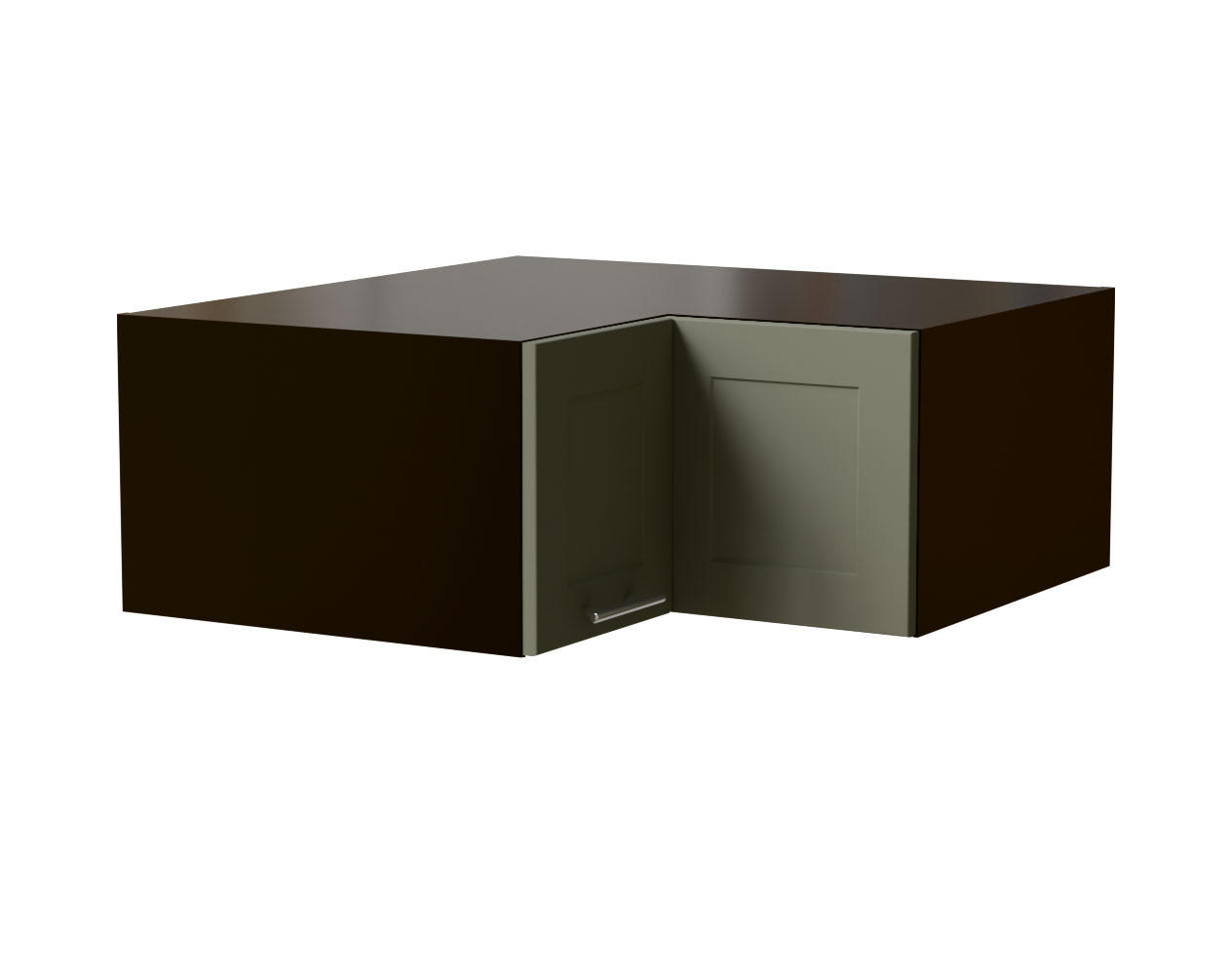 Feldmann-Wohnen Eckaufsatzschrank Grün, Schwarz 90x36x90 cm
