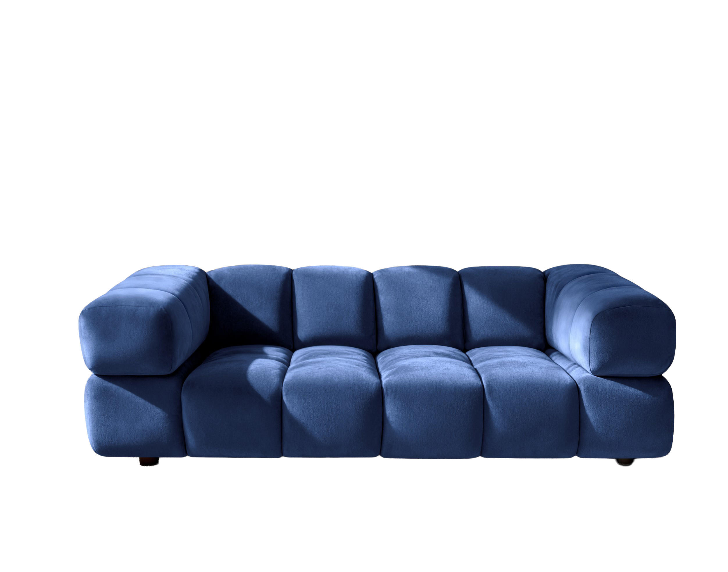 SOFA 3-Sitzer, Couch, Veloursstoff Bluvel, Tintenblau, Averro - Blau, Holz (240/70/96cm) - Kaiser Möbel