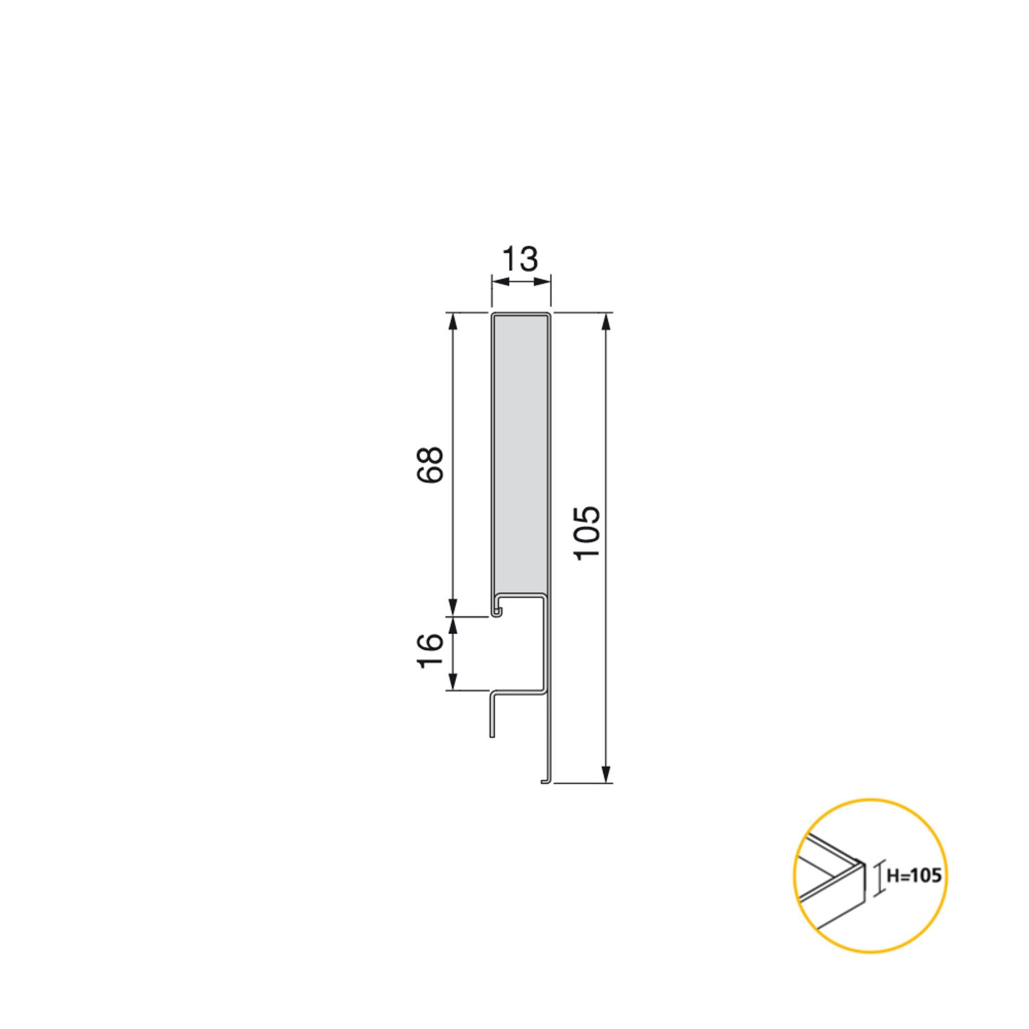 AUSSENSCHUBLADE Concept 30Kg Höhe 105mm, Tiefe 350mm, Stahl, Anthrazitgrau - Anthrazit, Metall (1.3/11/30cm) - EMUCA