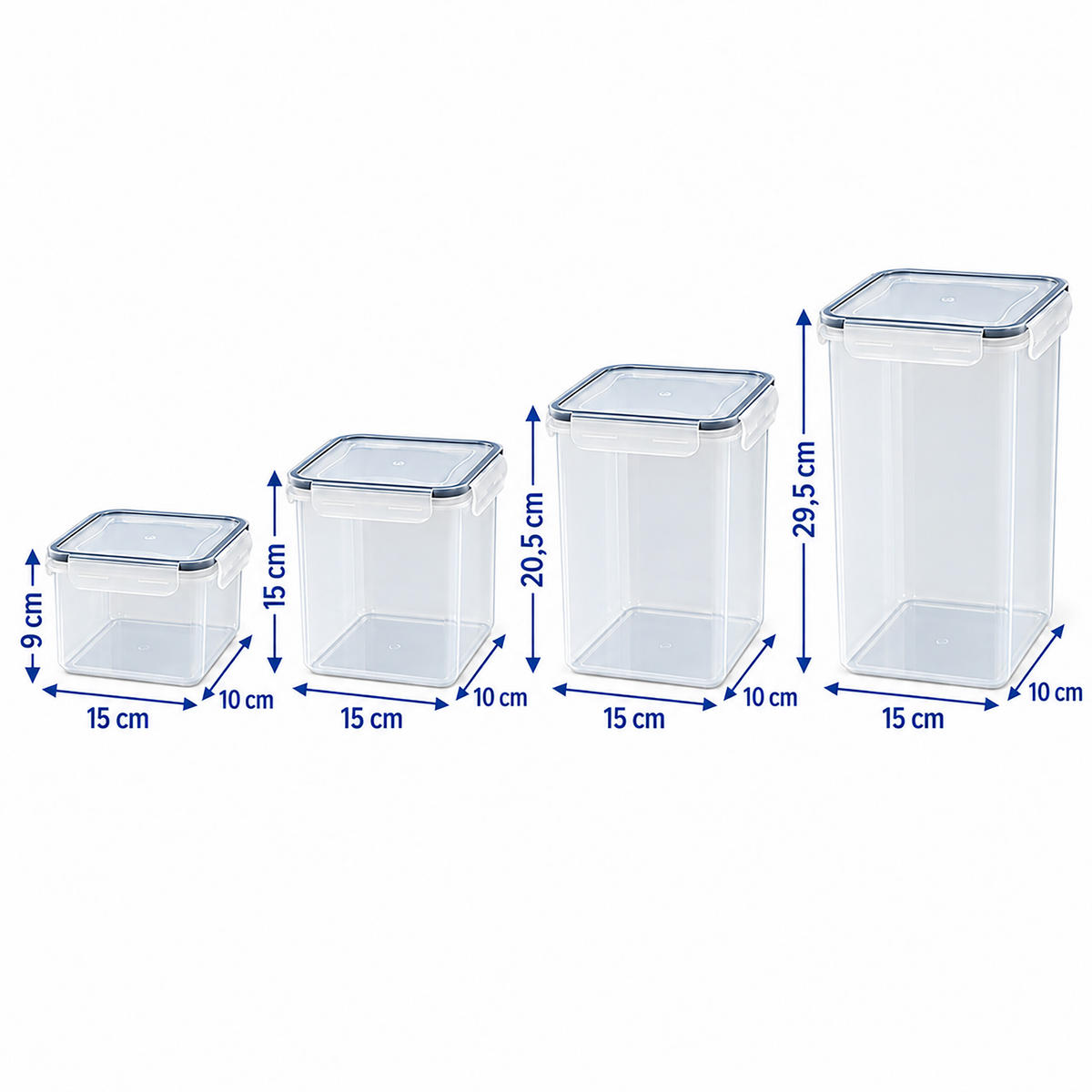 SPREMNICI Prozirni 32-dijelni-set plastika s klik zatvaračem - prozirno, plastika - Relaxdays