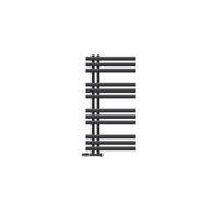 KOUPELNOVÝ radiátor Iron EM 500x1000 mm antracitový s rohovým ventilem - antracitová, kov (50/100/3cm) - LuxeBath