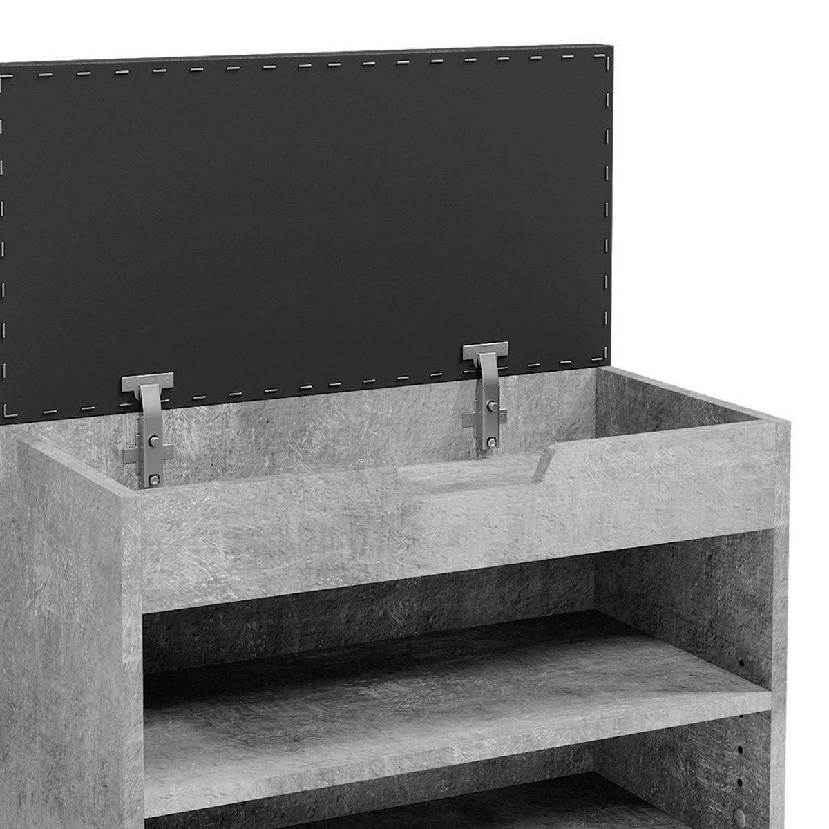 SCHUHBANK Rolfe Beton 60 x 45 cm - Grau, Holzwerkstoff (60/45/30cm) - Vicco