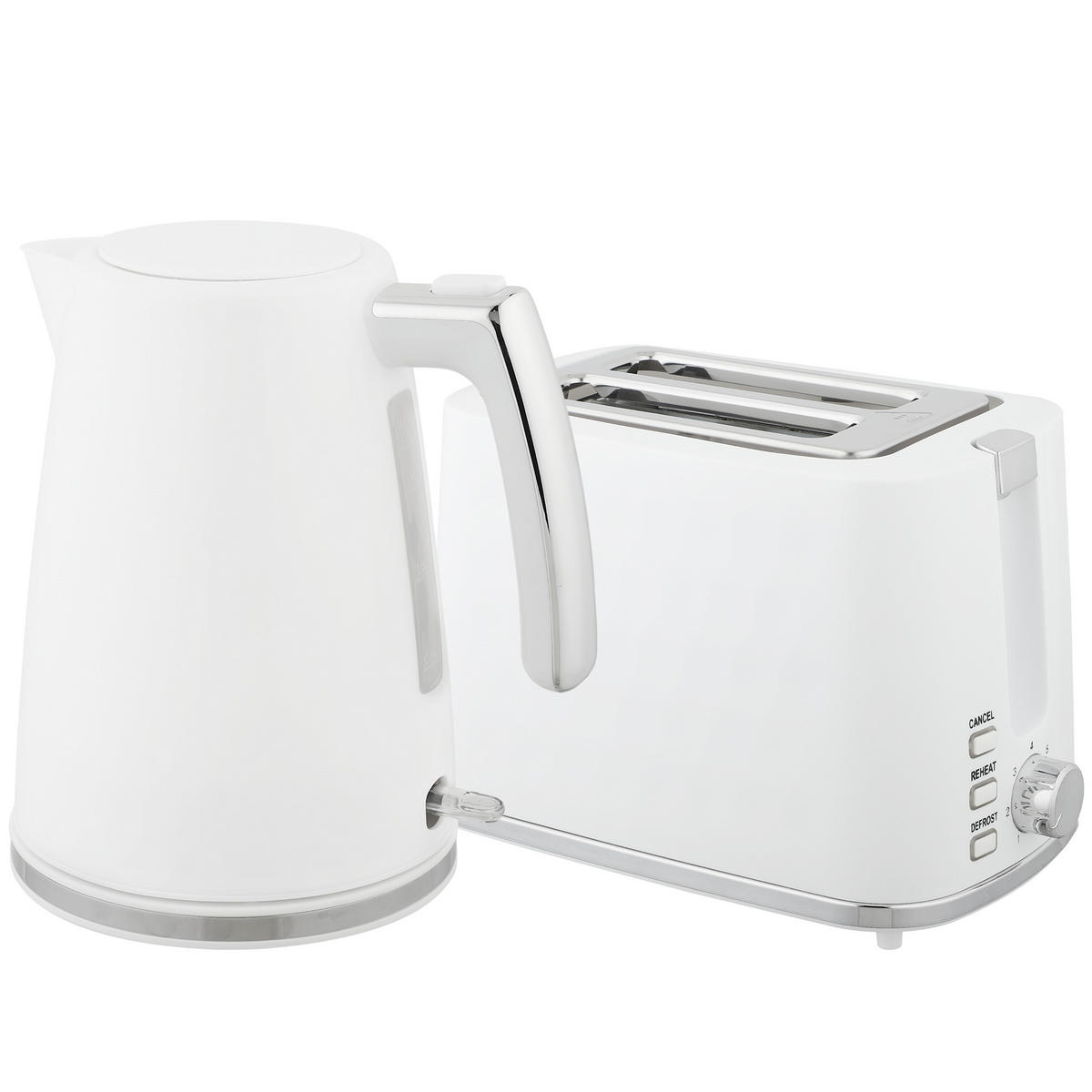 WASSERKOCHER-TOASTER-SET DE-17463 Weiß - Weiß, Metall (16.7/23.2/22.2cm) - ComfortXL