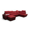 WOHNLANDSCHAFT KONGO RBN20, Eckcouch in U-Form mit Schlaffunktion, Farbe: Rot, Kunstleder, Ottomane Links - Rot, Textil (340/103/200cm) - O-Sofa