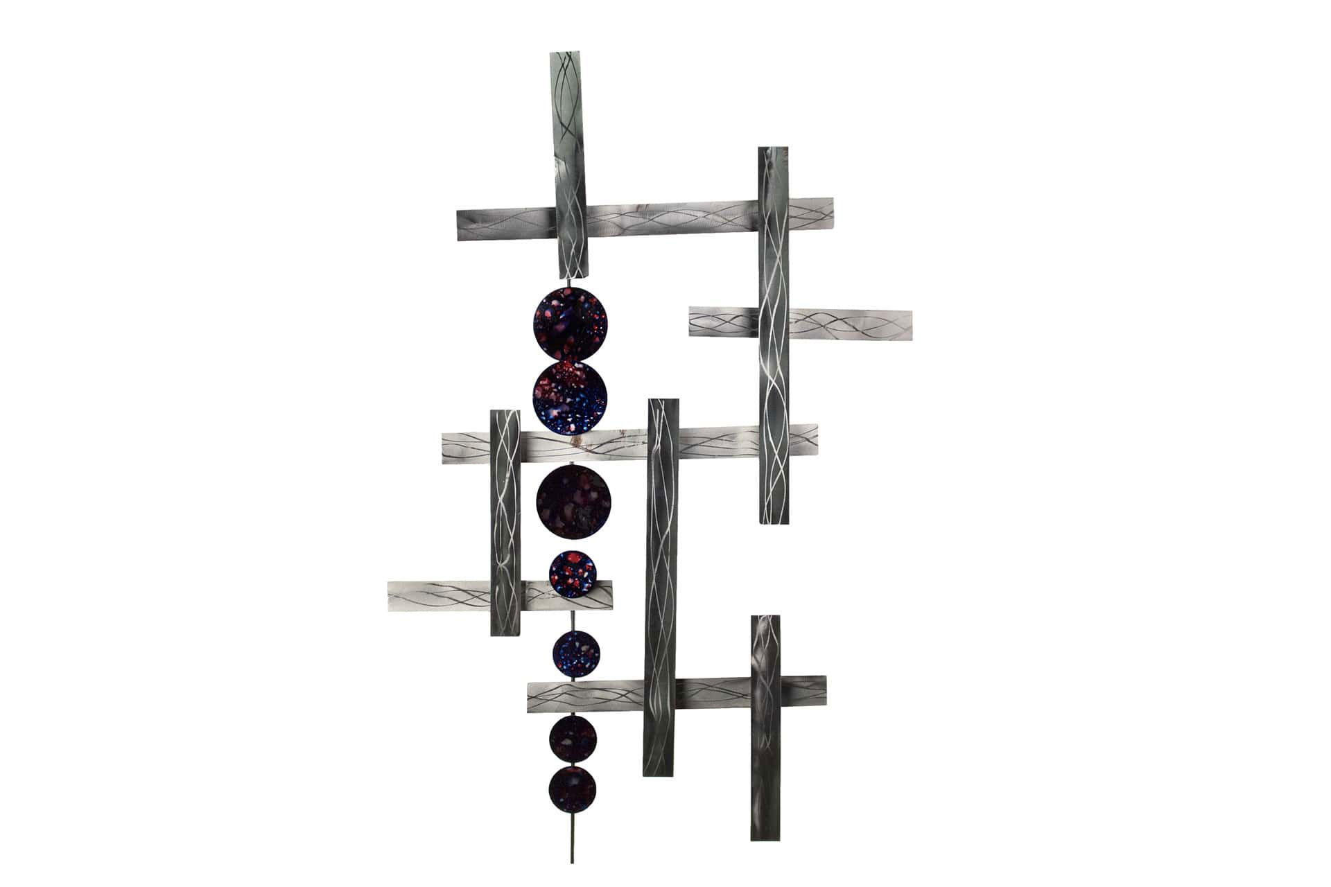 KUNSTLOFT KOVOVÁ NÁSTĚNNÁ DEKORACE ČERNÁ/STŘÍBRNÁ, 70/109 CM