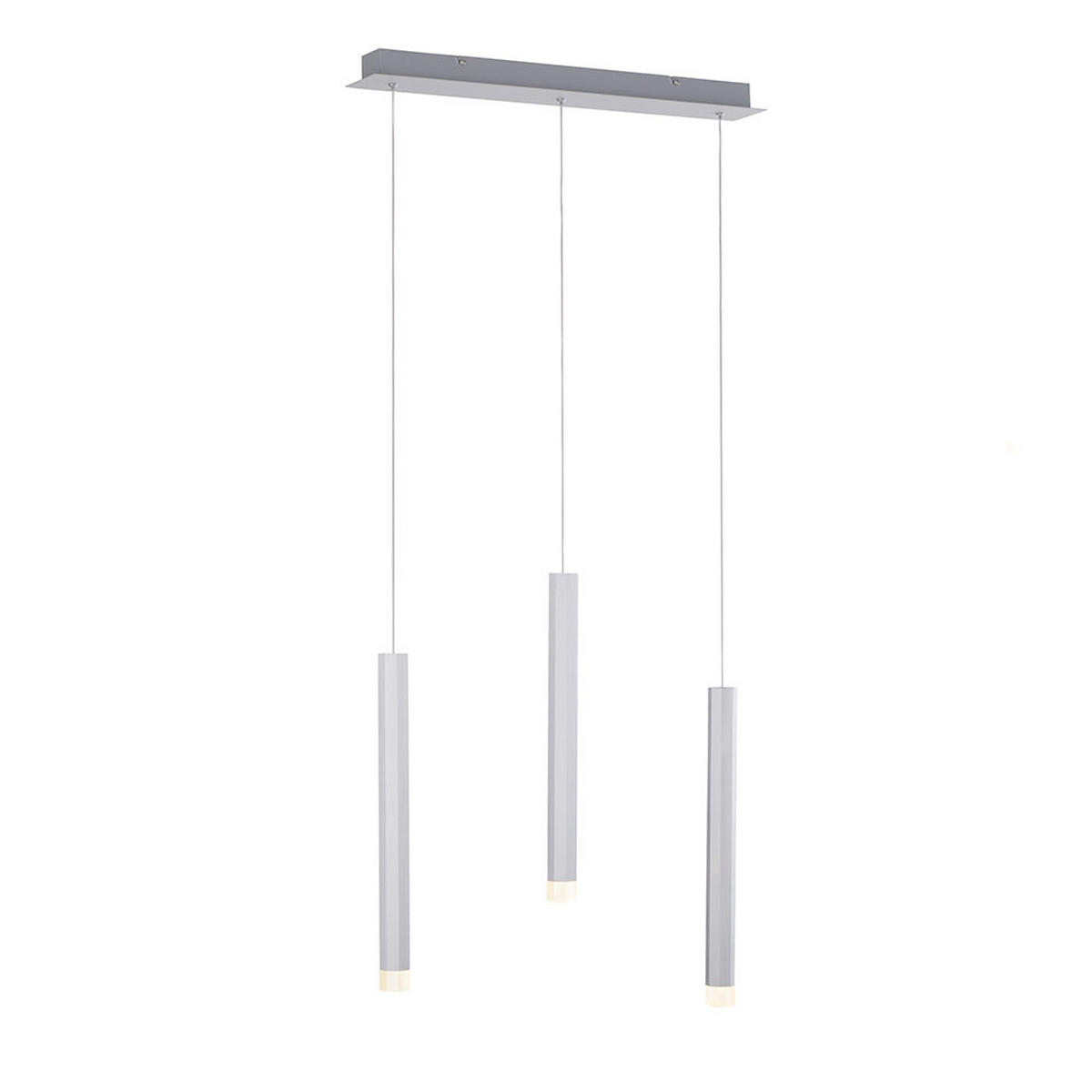 LED HÄNGELEUCHTE Aluminium Silber warmweiß - Silberfarben, Metall (55/8/120cm)