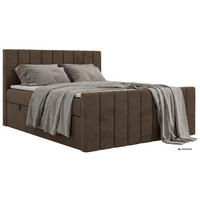 BOXBETT ALVER DUO 140/200 - Braun Velvet - Topper T25 - H4 - Schwarz/Braun, Kunststoff/Textil (140/200cm) - MKS