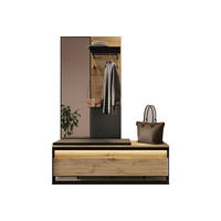 GARDEROBE Quant 1 - Schwarz/Eiche Artisan, Holzwerkstoff (135/182/40cm) - Meblini