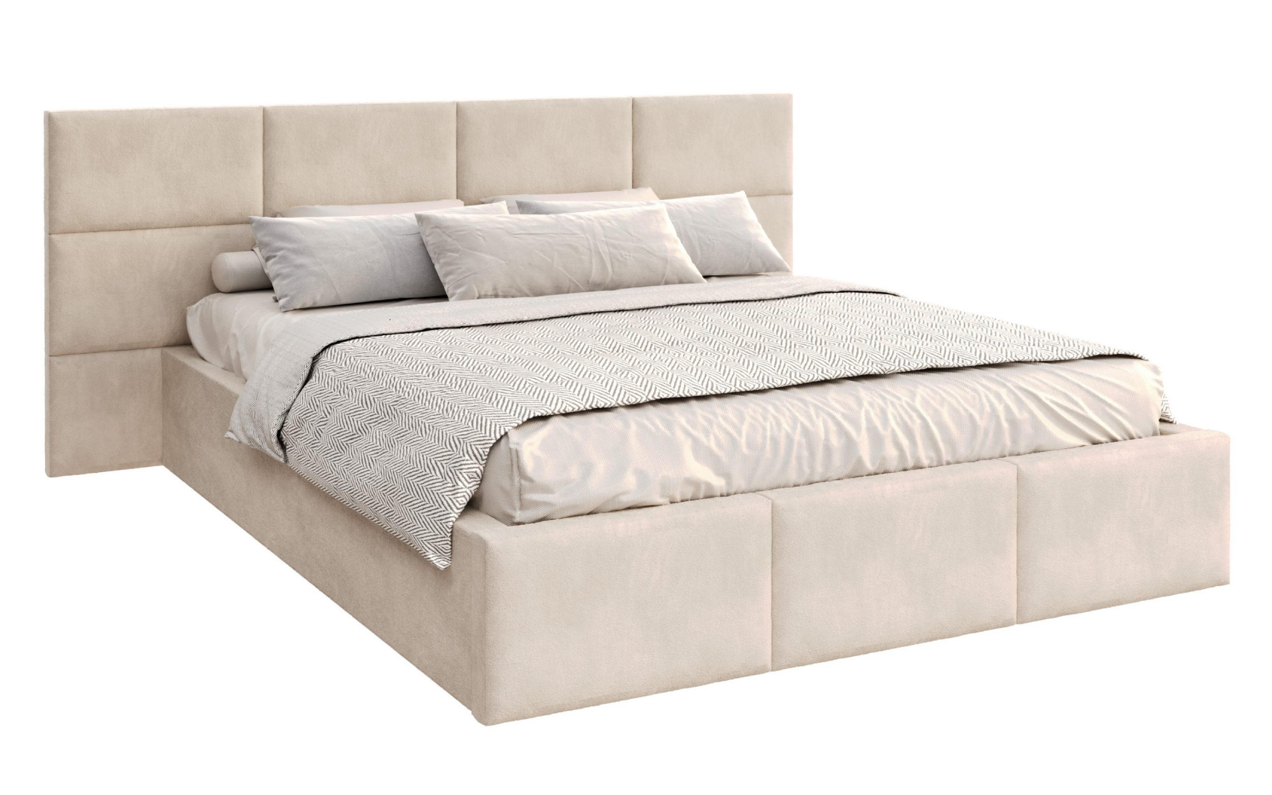 POLSTERBETT DORIS beige - Birkefarben/Beige, Holzwerkstoff/Metall (160/200cm) - FDM