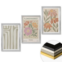 WANDBILDER 3er Set - 40x60 cm Silberner Rahmen - Botanische Motive, Pariser Minimalismus - Silberfarben, Kunststoff (40/60cm) - ArtPrintCave
