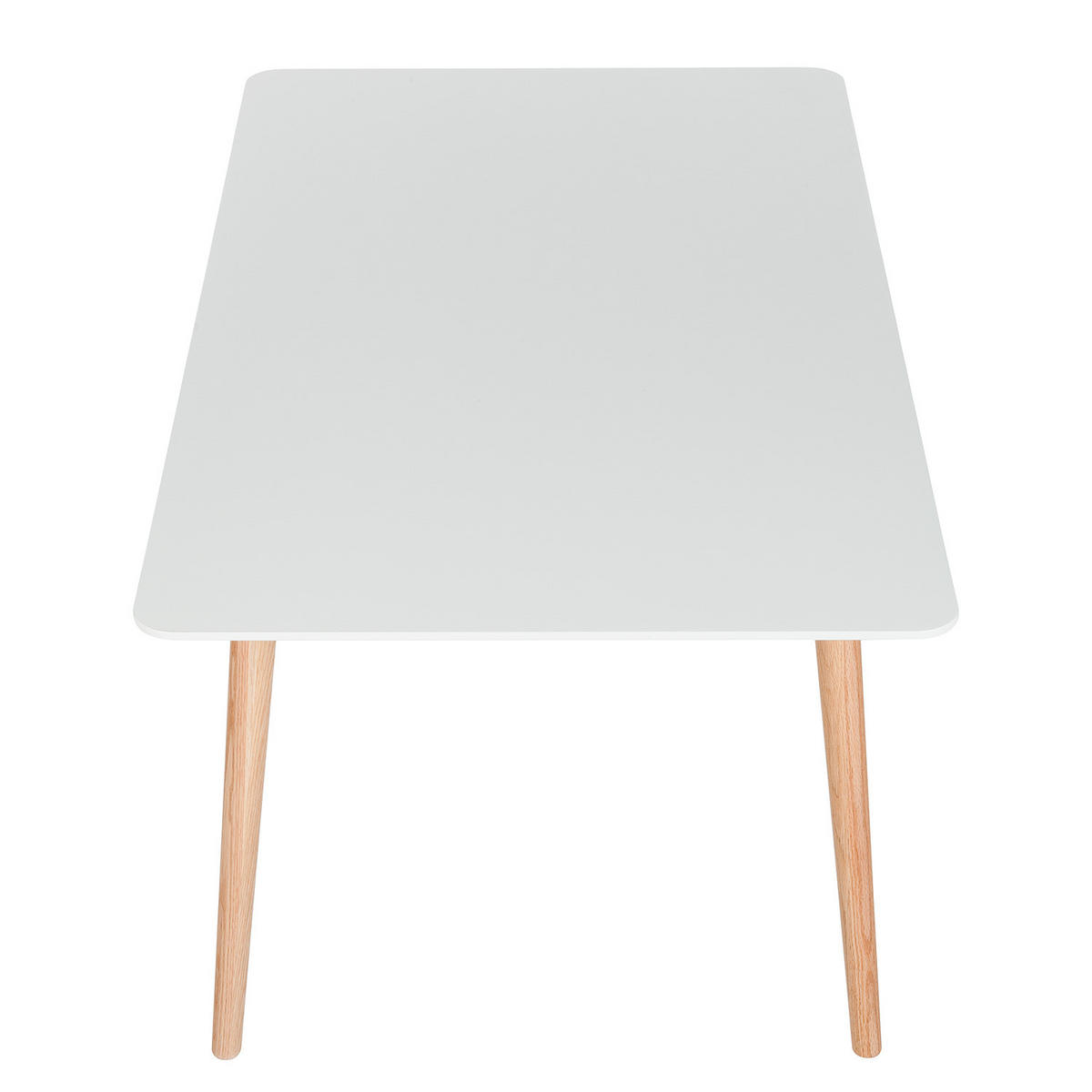 ESSTISCH - Eiche teilmassiv - Weiß, Holzwerkstoff (90/160/76cm) - home24