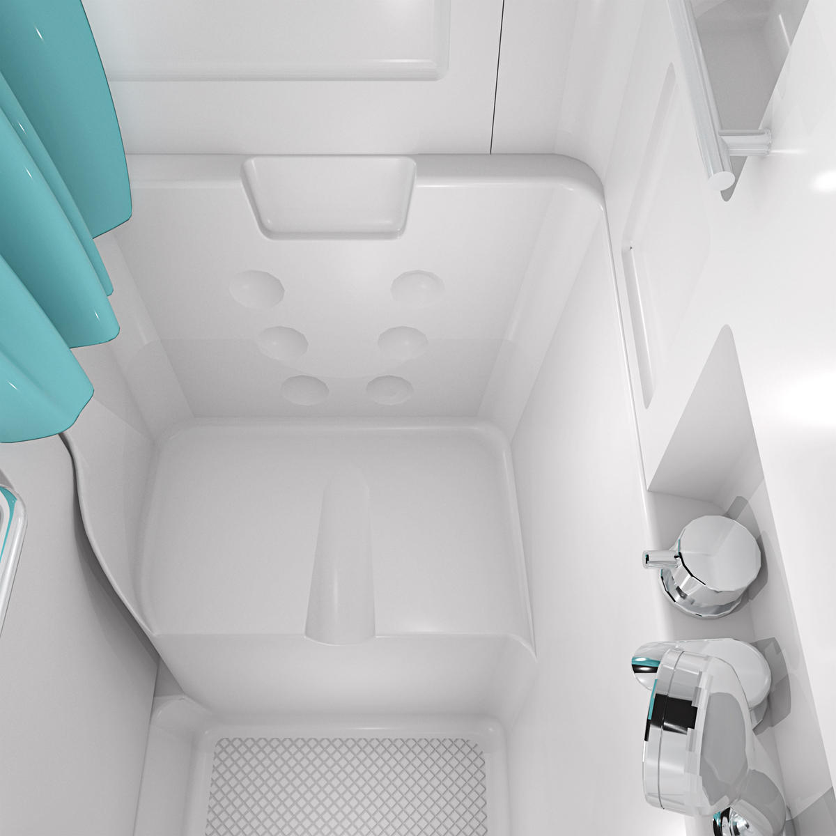 SENIOREN Dusche Sitzwanne Wanne mit Tür S02D-C-L 100x78cm - Weiß, Glas/Kunststoff (100/78/205cm) - AcquaVapore by Sandra Jentho