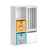 KINDERREGAL Luigi Weiß 72 x 107.8 cm mit 2 Faltboxen opt.1 - Weiß, Holzwerkstoff (29.2/107.8/72cm) - Vicco