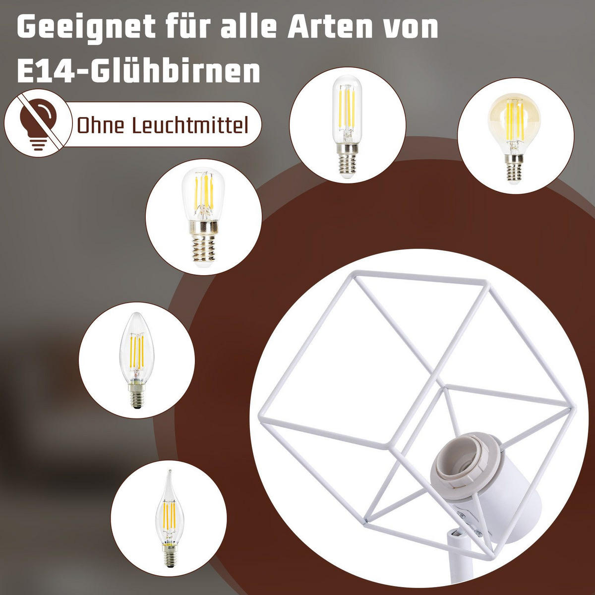 STRAHLER Fürth 1-flammig 10/10/15 cm - Weiß, Metall (10/10/15cm) - Nettlife