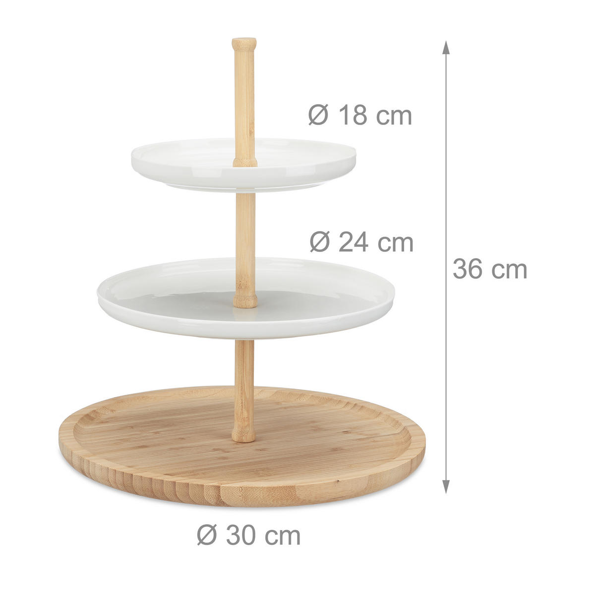ETAGERE - Multicolor, Holz/Keramik (30/36cm) - Relaxdays