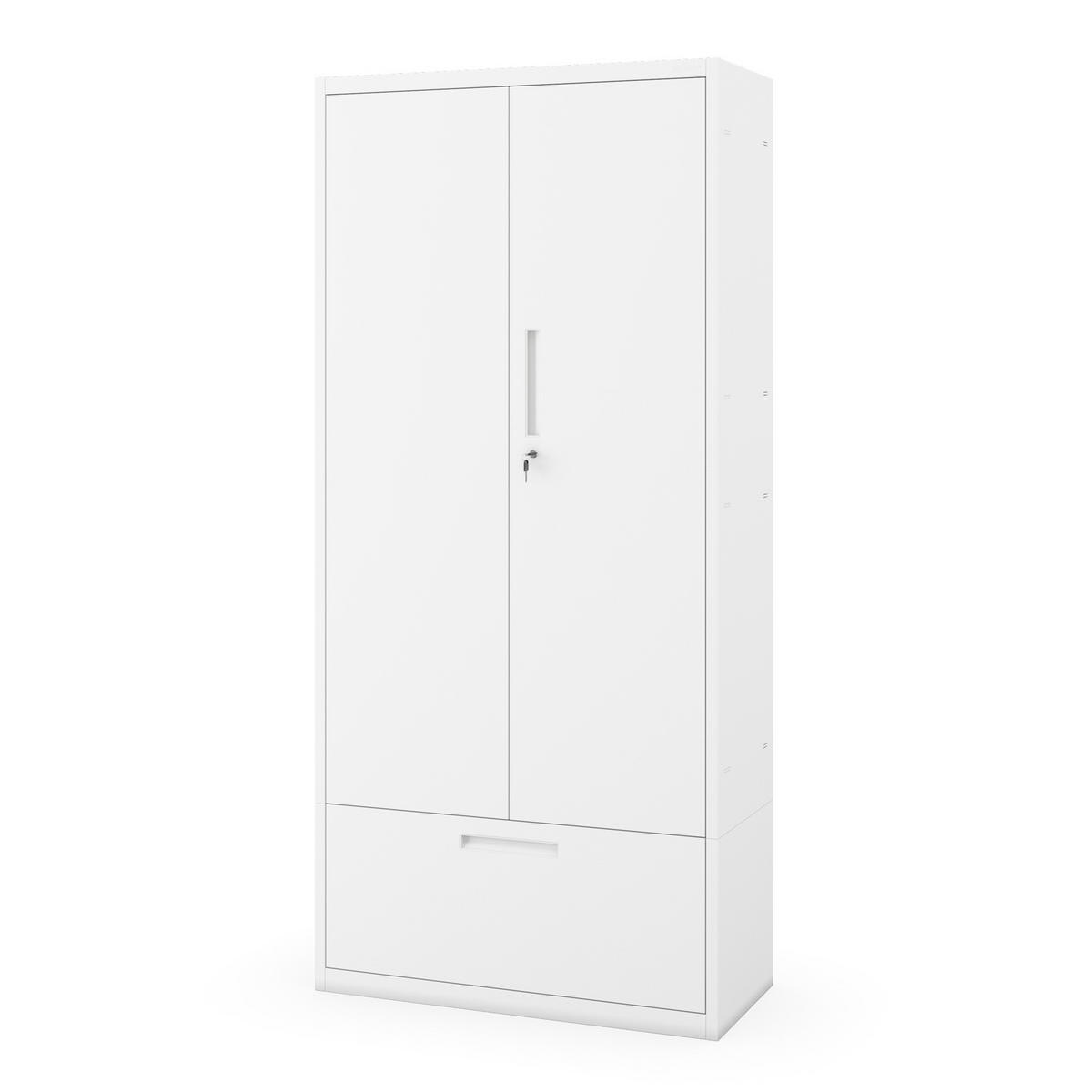 METALLSCHRANK Megan - Weiß, Metall (90/195/40cm)