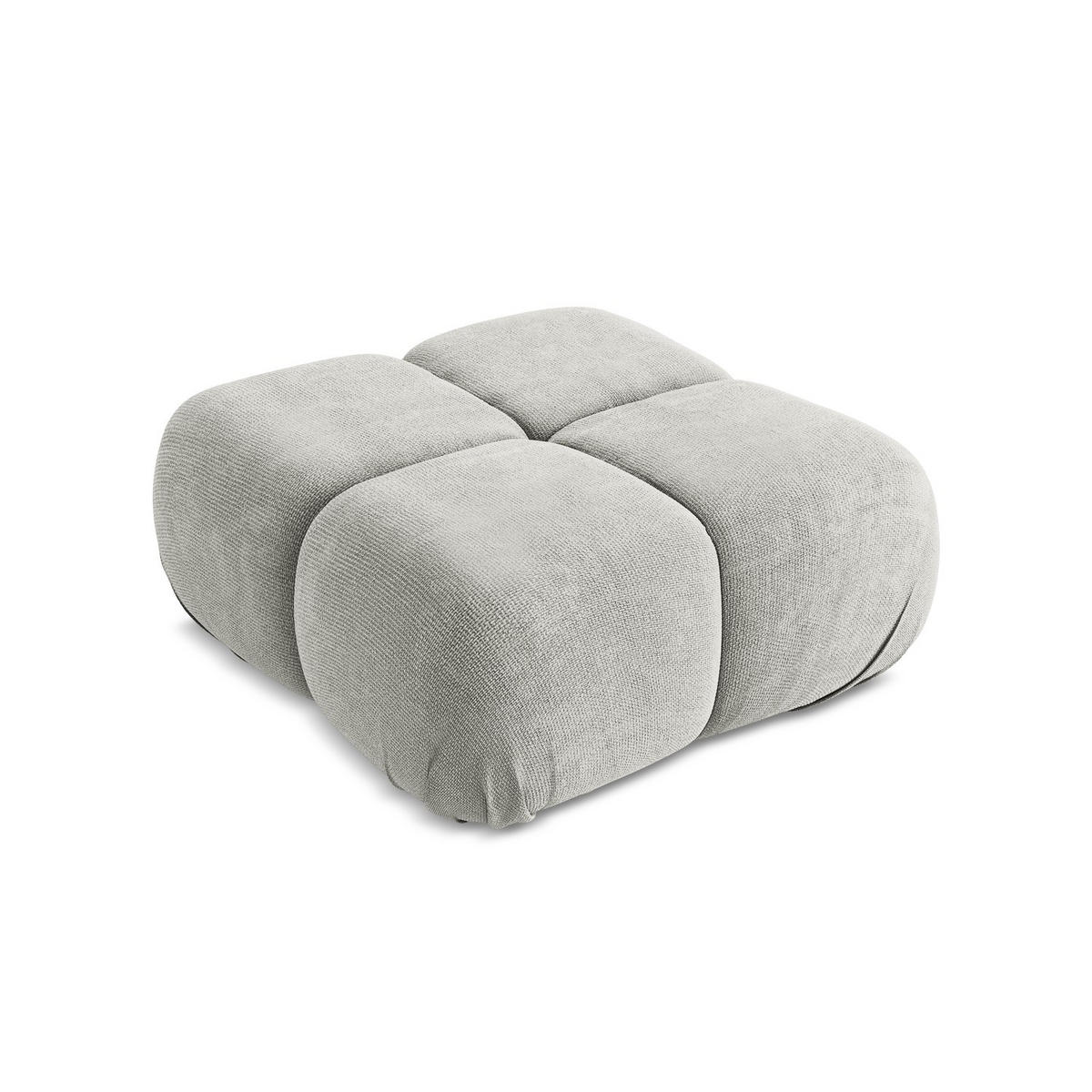 POUF Chenille Stoff Grau - Hellgrau/Schwarz, Kunststoff/Textil (95/41/95cm) - Makamii