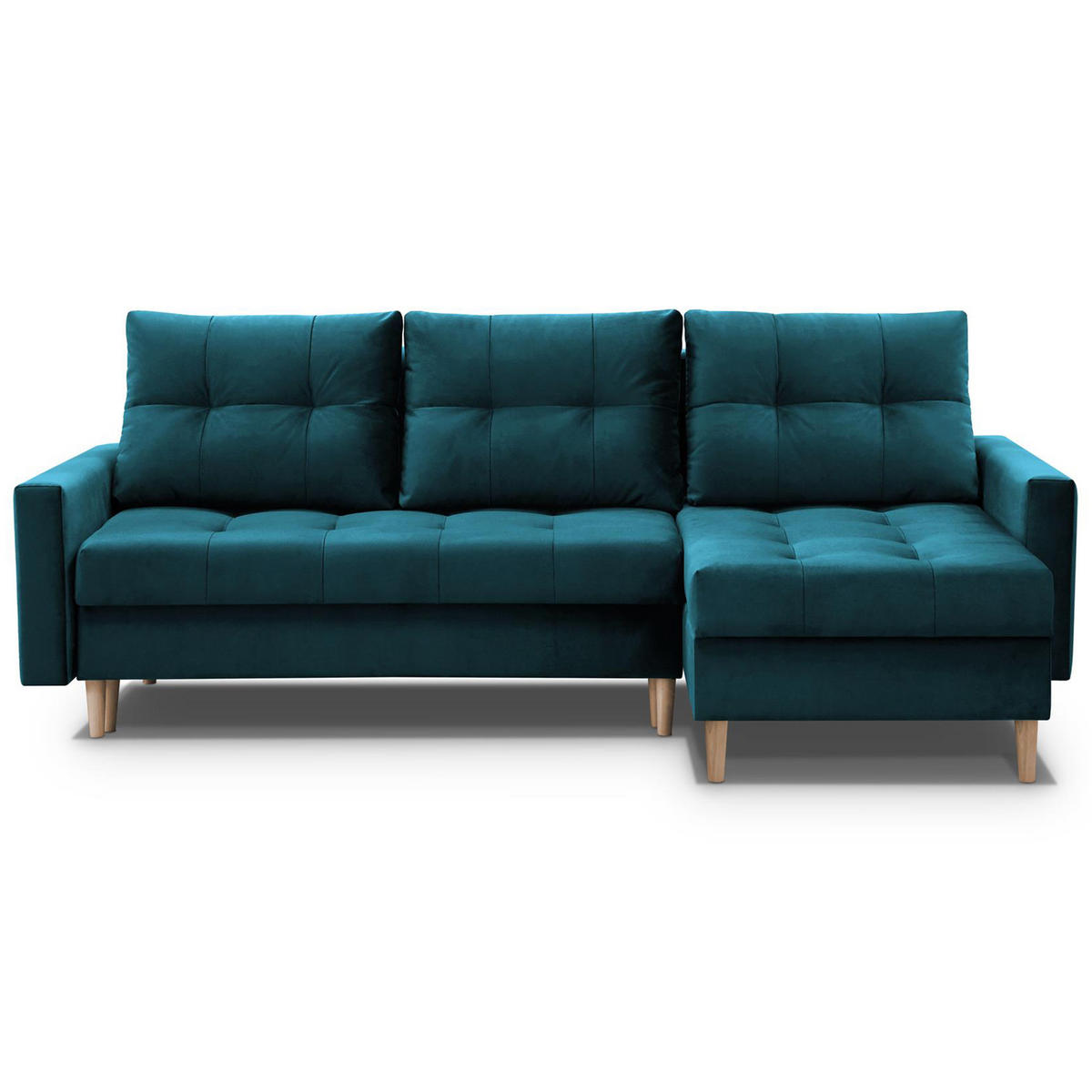 ROHOVÁ POHOVKA Halant s úložným prostorem, univerzální otoman, velurová látka, tyrkysová - tyrkysová, textil (220/140cm) - Beautysofa