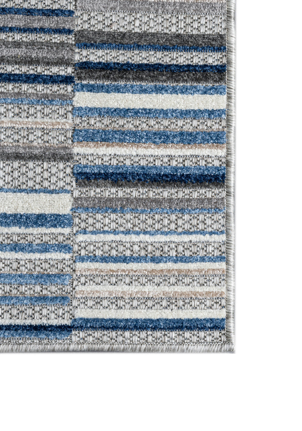 TEPPICH In-Outdoor Blau Abstract, Kühlergrill - Kurzflor Rechteckig Grau - 80 x 150 cm - Blau, Textil (80/150cm) - Mazovia