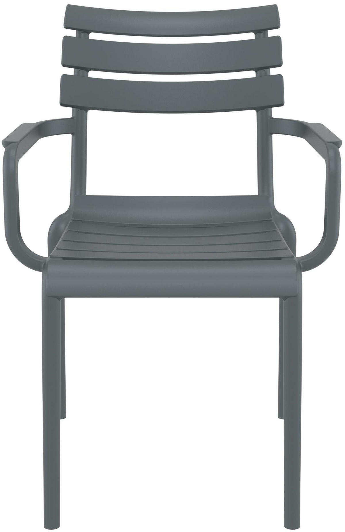 GARTENSTUHL Lars 6er Set 58x59x85cm Kunststoff Dunkelgrau Stapelstuhl - Dunkelgrau, Kunststoff (58/85/59cm) - DELUKE