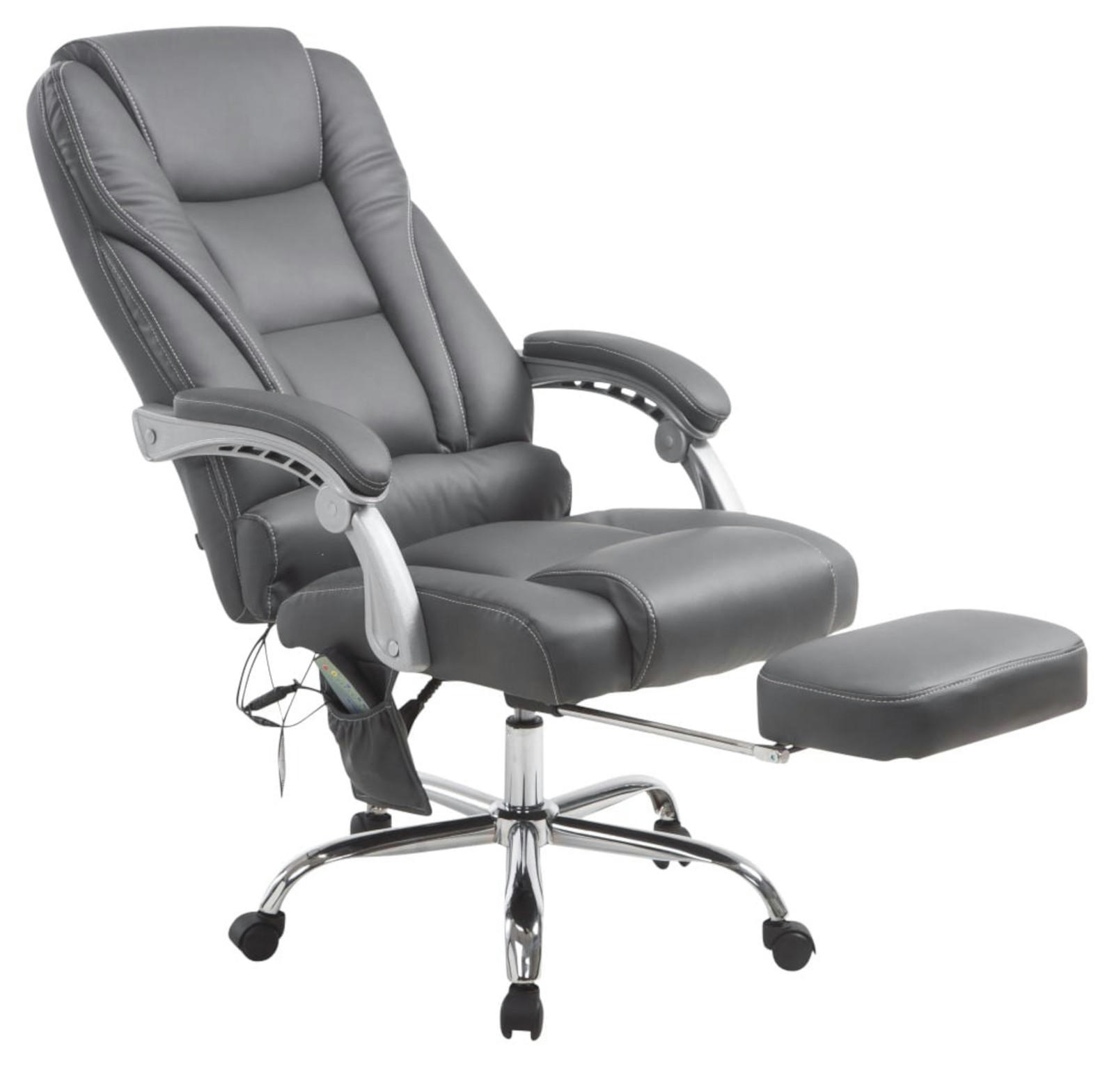 CHEFSESSEL Lederlook grau - Grau, Textil/Metall (68/118/64cm) - CLP