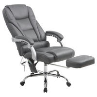 CHEFSESSEL Lederlook grau - Grau, Textil/Metall (68/118/64cm) - CLP