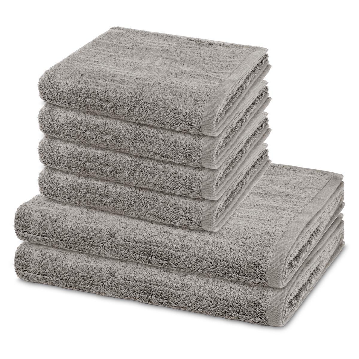 FROTTIERSET Premium 6-teilig - Grau, Textil (50/100cm) - Ross