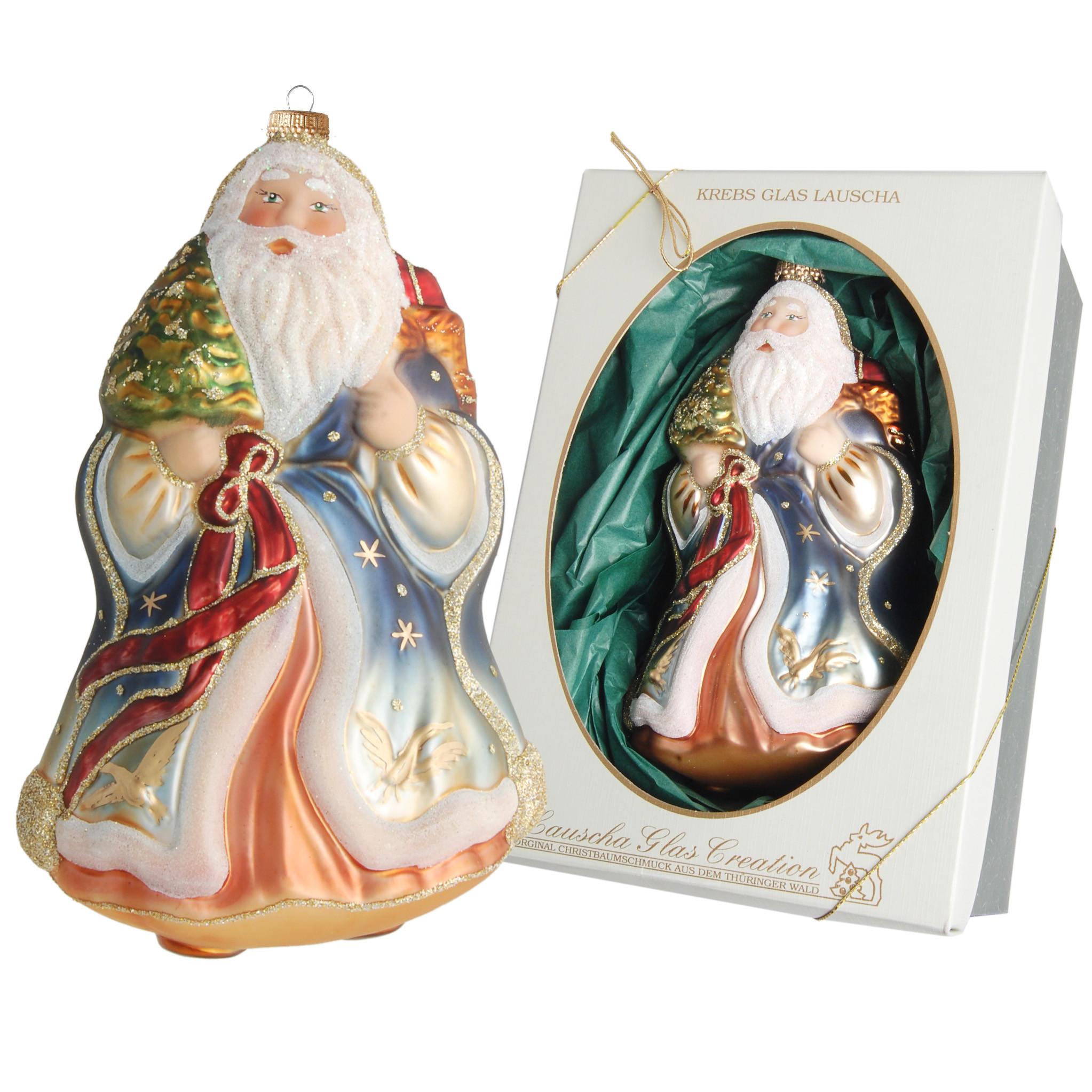 CHRISTBAUMSCHMUCK Santa Weihnachtsnacht Rot 17cm (Glas / 1 Stk.) - Rot, Glas (11/17/10cm)