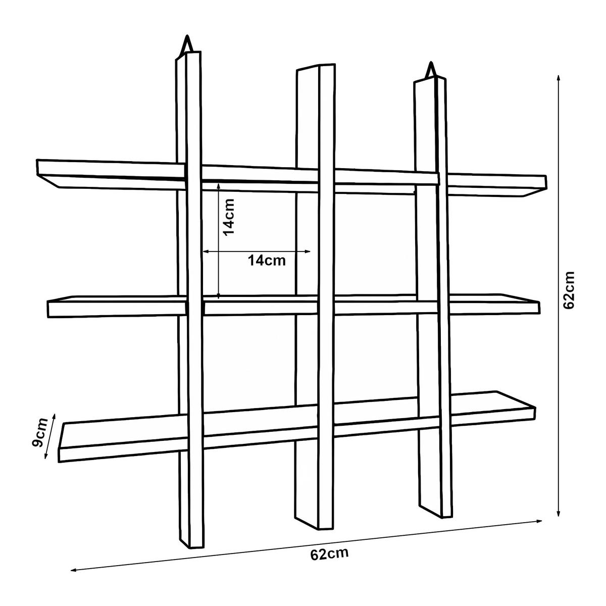 WANDREGAL Orimattila - Dunkelbraun, Holz (62/62/9cm) - [en.casa]