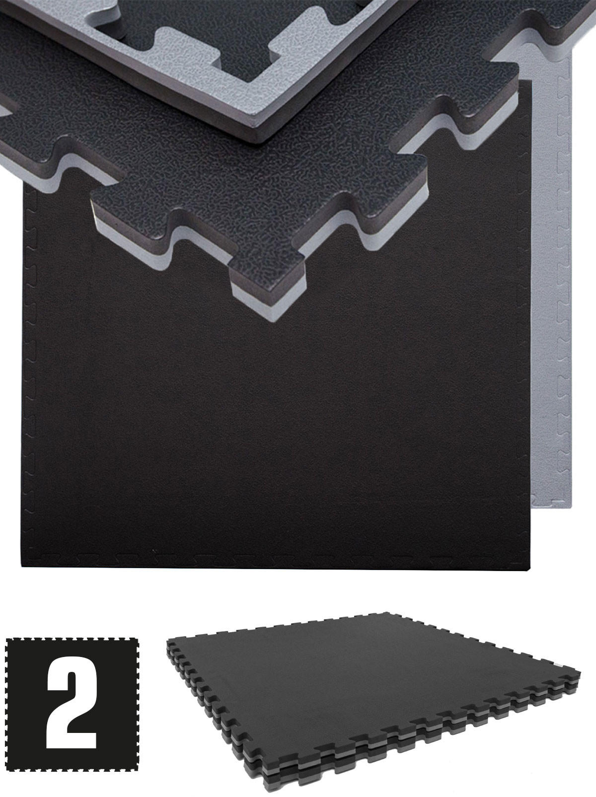 BODENSCHUTZMATTE 90x90x2 cm, Schwarz, 2er Set - Schwarz, Kunststoff (90/90/2cm) - eyepower