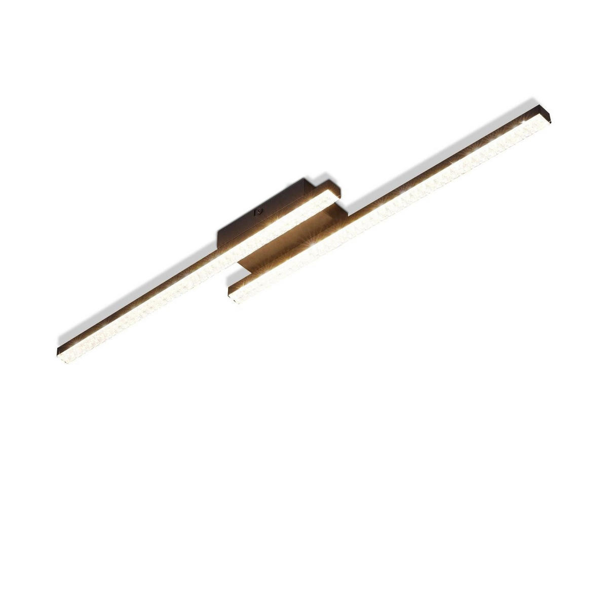 DECKENLEUCHTE LED Schlafzimmer Schwarz Modern Kristall Warmweiß für Flur 61.5CM - Schwarz, Kunststoff (61.5/7/4.3cm) - ZMH