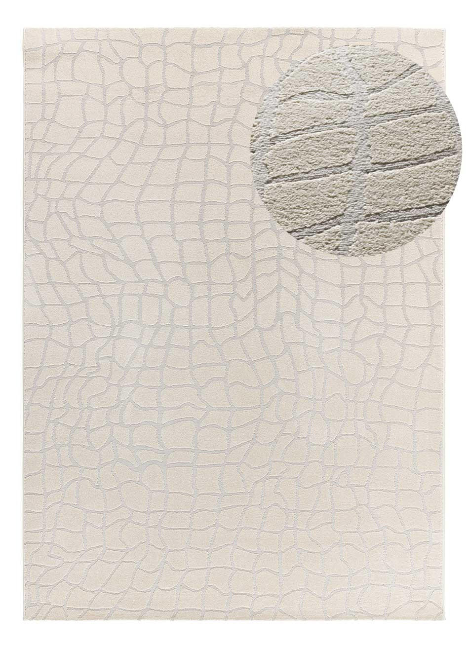 WEBTEPPICH creme und grau Baresa 133/190 cm - Creme/Grau, Naturmaterialien/Textil (133/190cm) - Atticgo