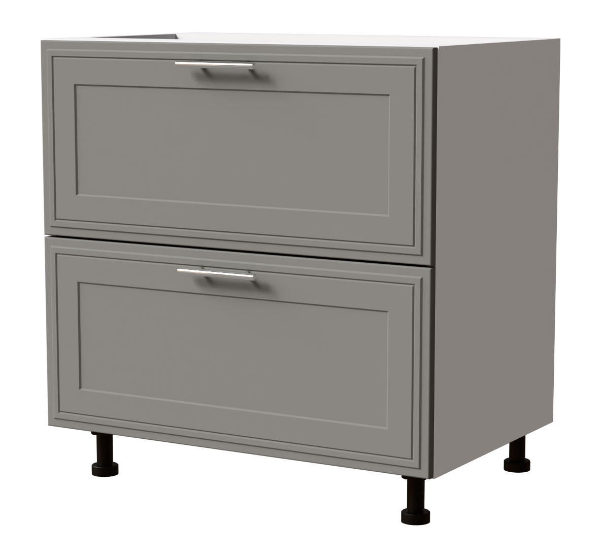 SCHUBLADENUNTERSCHRANK Salo D2/80 Weiß / Dust Grey Matt 80 / 50 / 82cm - Blum Teilauszug - Weiß/Grau, Holz/Holzwerkstoff (80/82/50cm) - Feldmann-Wohnen