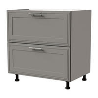 SCHUBLADENUNTERSCHRANK Salo D2/80 Weiß / Dust Grey Matt 80 / 50 / 82cm - Blum Teilauszug - Weiß/Grau, Holz/Holzwerkstoff (80/82/50cm) - Feldmann-Wohnen