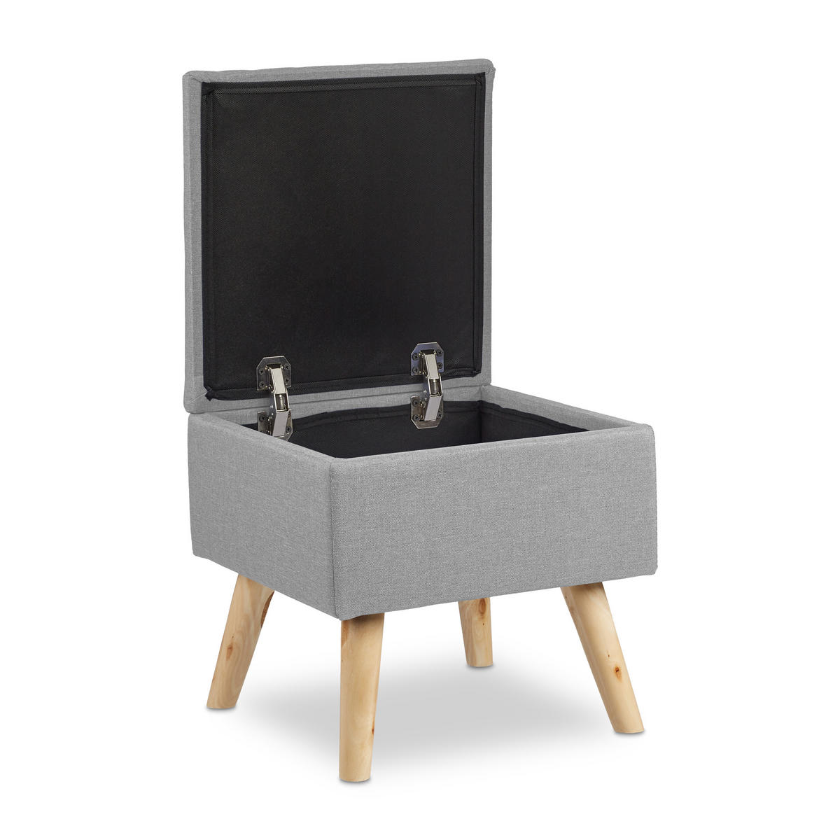 HOCKER - Grau, Holz/Holzwerkstoff (40/40/40cm) - Relaxdays