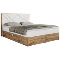 BOXBETT GUNAR - 120/200 Weiß Kunstleder - H3 - Weiß, Holz/Textil (120/200cm) - MKS