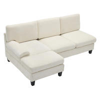 ECKSOFA L-Form, Stoff mit bequemer Polsterung, 194/118/81 cm, Beige - Beige, Textil (118/194cm) - Redom