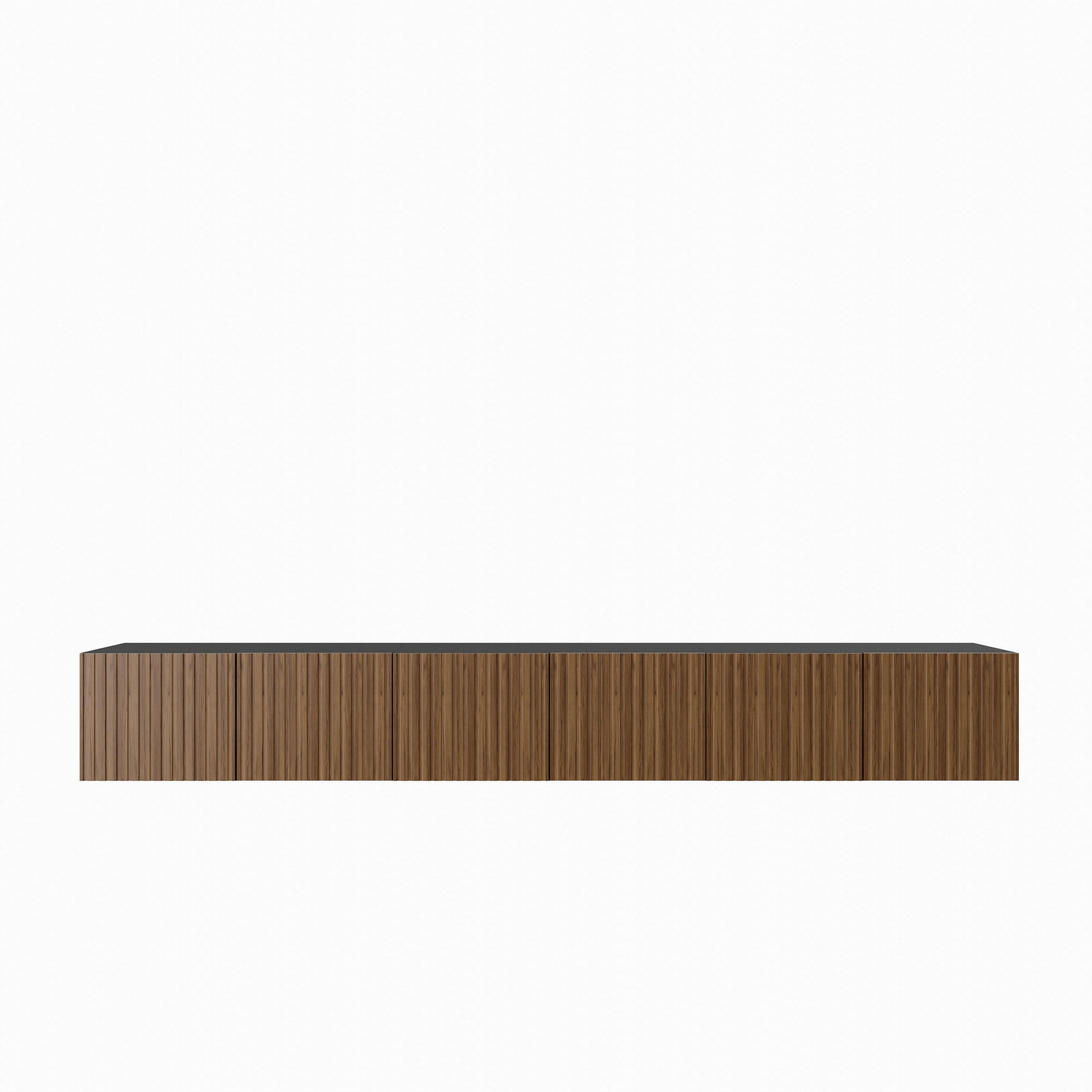 Masseno Lowboard Schwarz, Eiche 300x41x40 cm