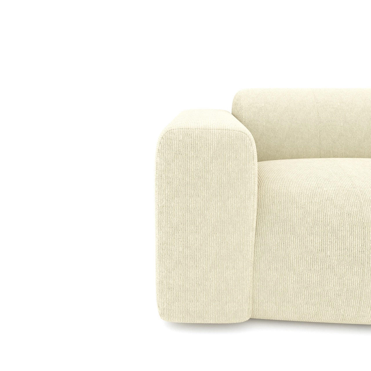 SESSEL Gerippter Samt Creme 130cm - Creme, Textil (130/67/97cm) - Sia Home