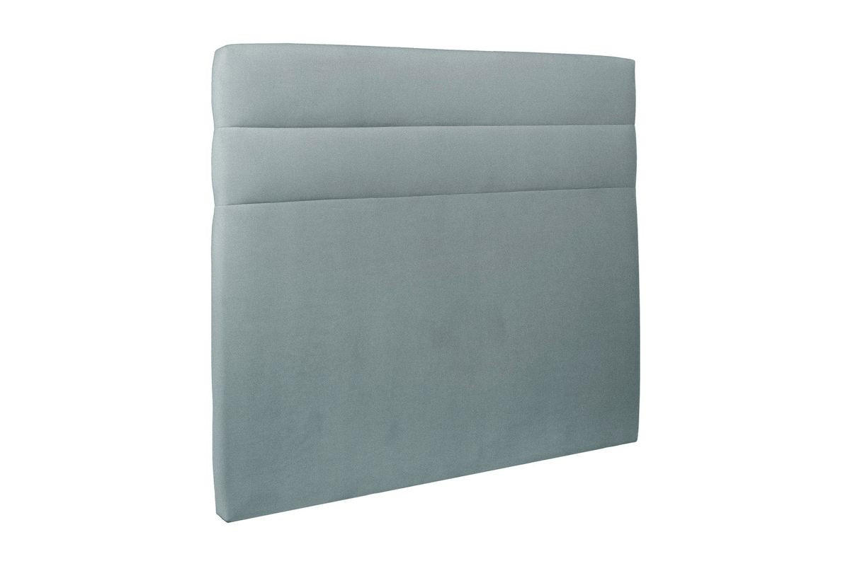 KOPFTEIL Modell Linien – Blaugrauer Samtstoff 150 cm - Beige/Blaugrau, Karton/Holz (150/120/10cm) - Sommeil de Plomb